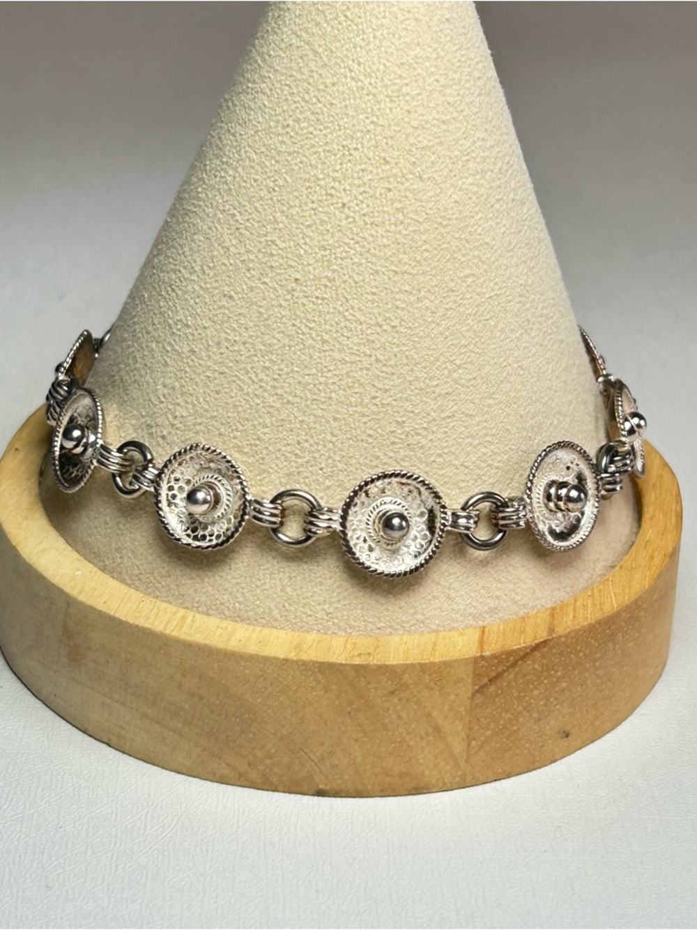 Vintage 925 Sterling Silver Taxco Mexico Signed Mexican Sombrero Link Bracelet